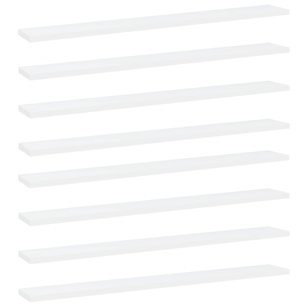 Berkfield Bookshelf Boards 8 pcs White 80x10x1.5 cm Engineered Wood