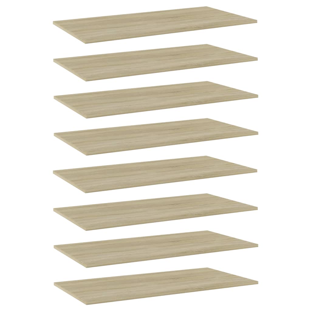 Berkfield Bookshelf Boards 8 pcs Sonoma Oak 80x20x1.5 cm Engineered Wood