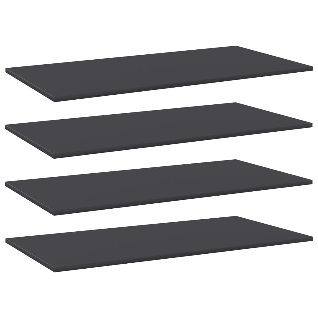 Berkfield Bookshelf Boards 4 pcs Grey 80x30x1.5 cm Engineered Wood