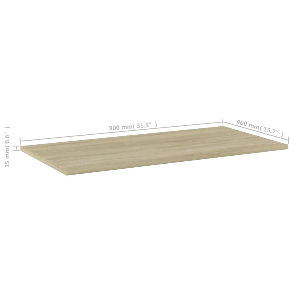 Berkfield Bookshelf Boards 8 pcs Sonoma Oak 80x40x1.5 cm Engineered Wood