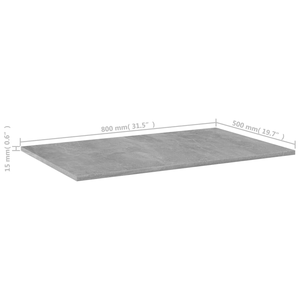 Berkfield Bookshelf Boards 4 pcs Concrete Grey 80x50x1.5 cm Engineered Wood