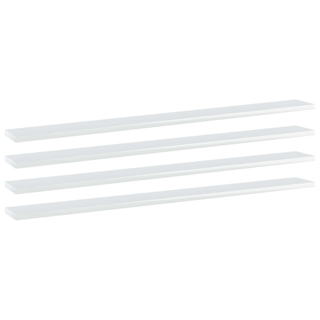 Berkfield Bookshelf Boards 4 pcs High Gloss White 100x10x1.5 cm Engineered Wood