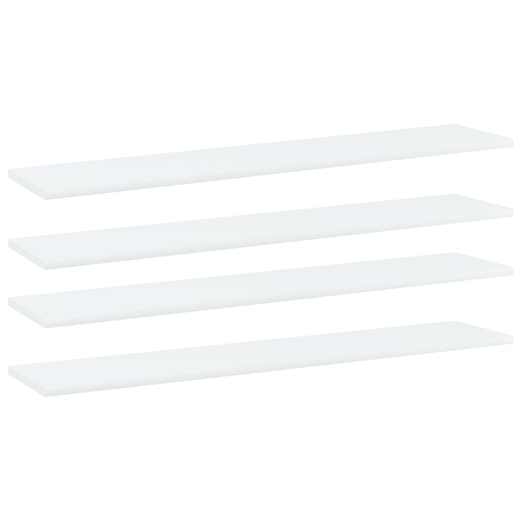 Berkfield Bookshelf Boards 4 pcs White 100x20x1.5 cm Engineered Wood