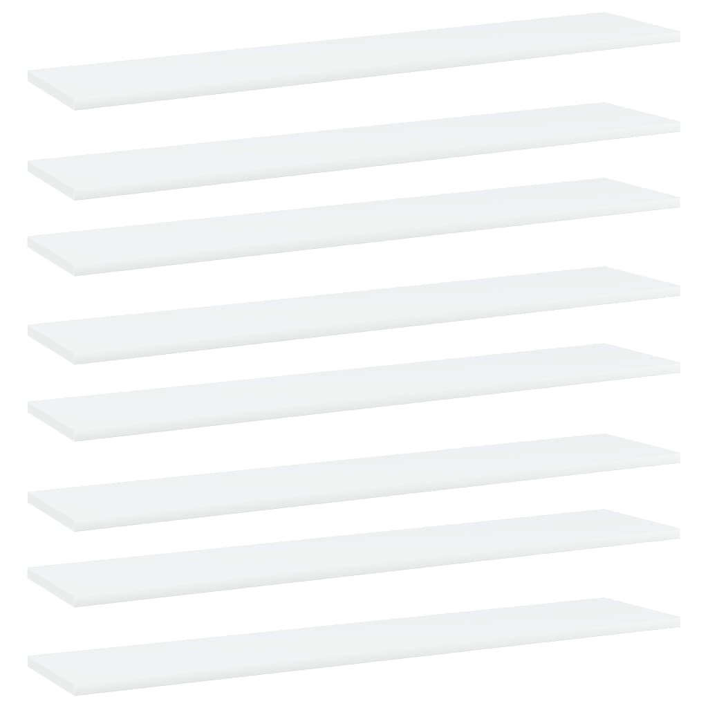 Berkfield Bookshelf Boards 8 pcs White 100x20x1.5 cm Engineered Wood