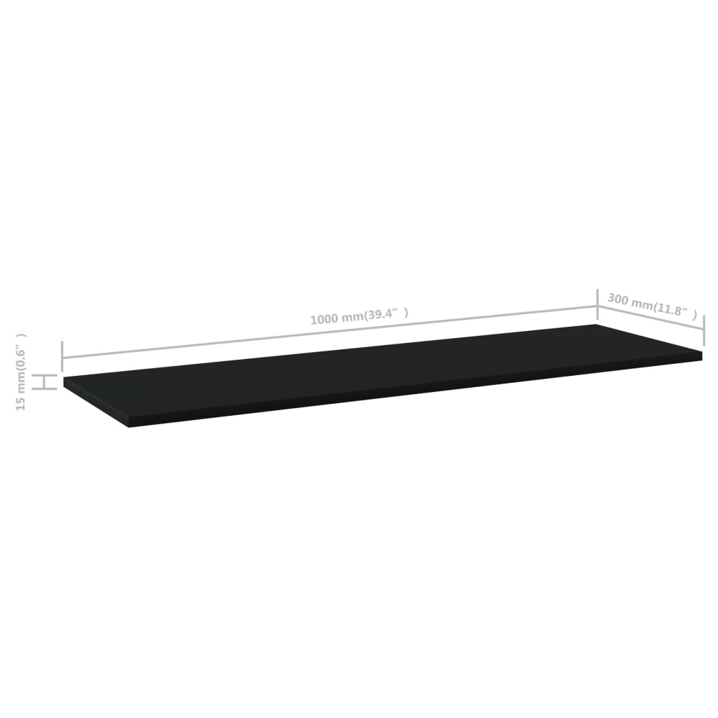 Berkfield Bookshelf Boards 4 pcs Black 100x30x1.5 cm Engineered Wood