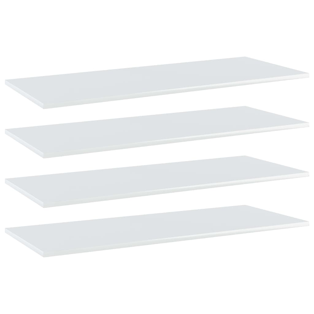 Berkfield Bookshelf Boards 4 pcs High Gloss White 100x40x1.5 cm Engineered Wood