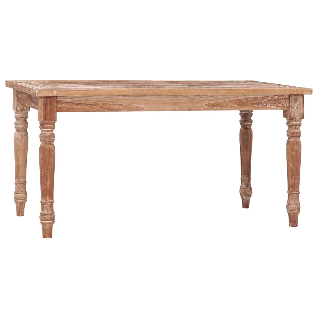 Berkfield Batavia Coffee Table 90x50x45 cm White Wash Solid Teak Wood