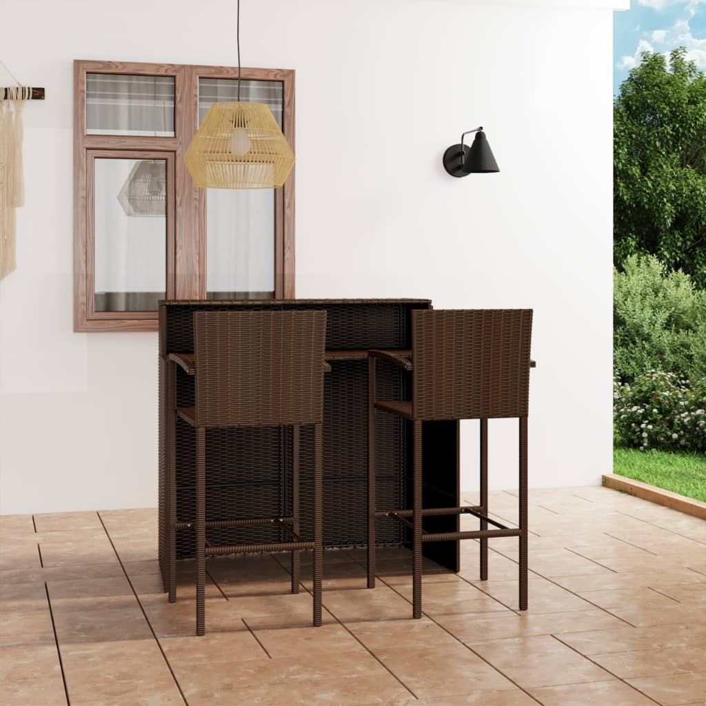 Berkfield 3 Piece Garden Bar Set Brown
