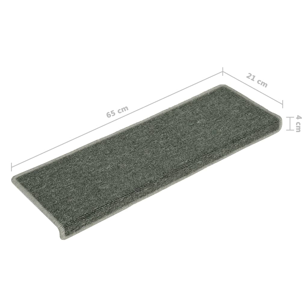 Berkfield Carpet Stair Treads 15 pcs 65x21x4 cm Green