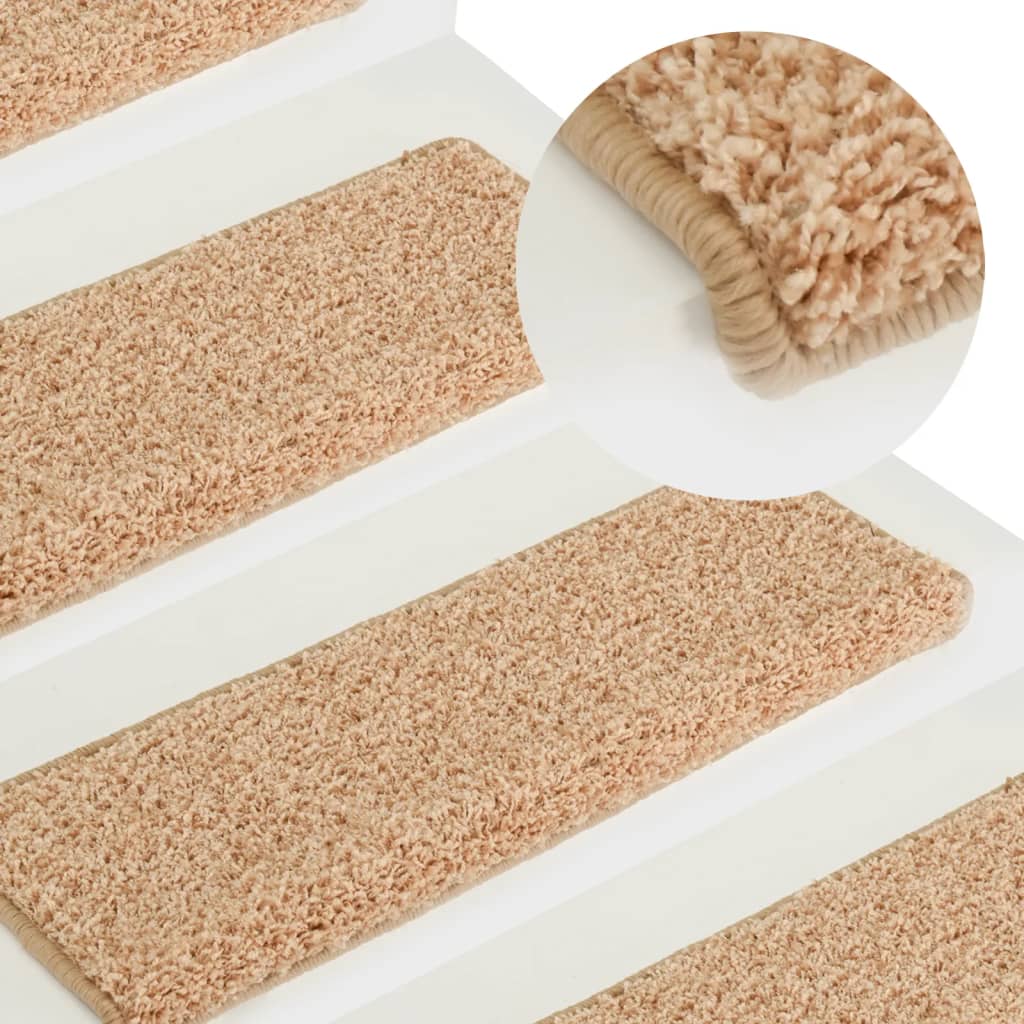 Berkfield Carpet Stair Treads 15 pcs 65x21x4 cm Gold
