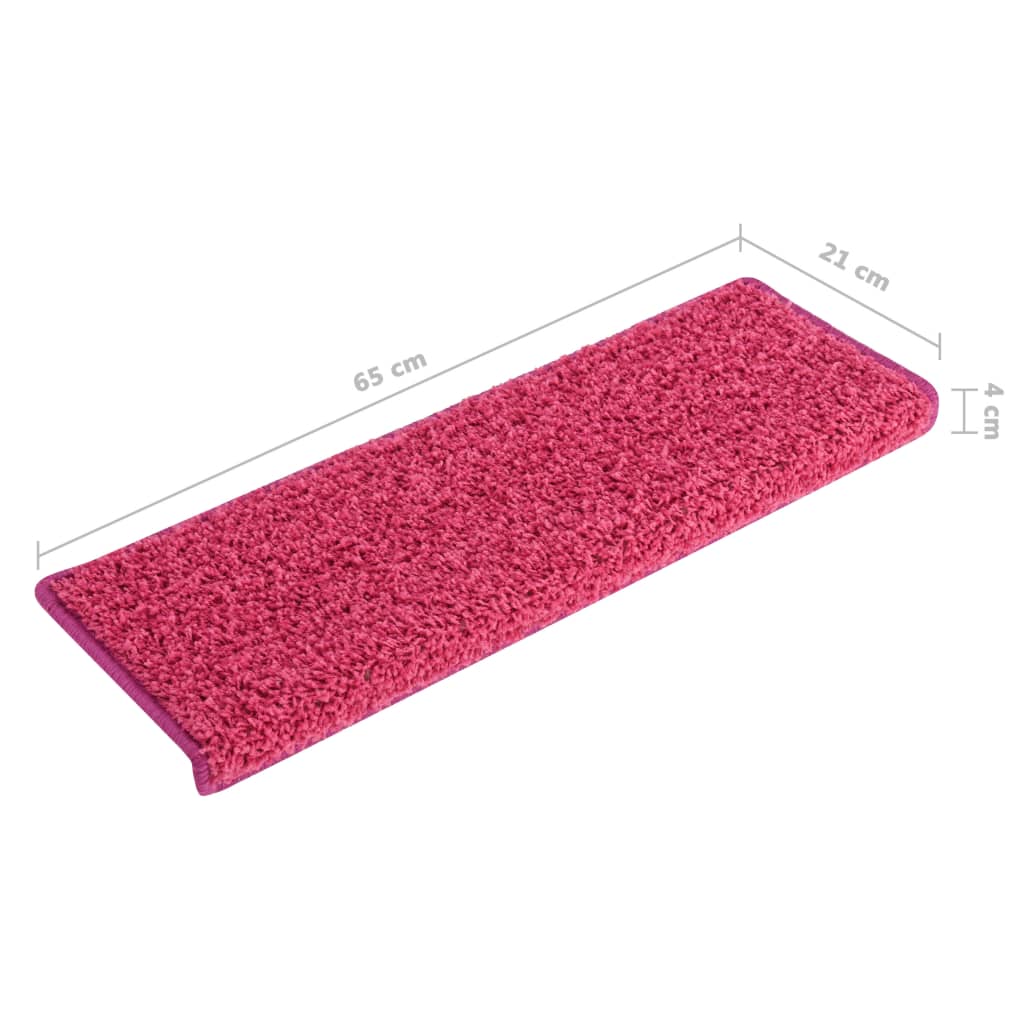 Berkfield Carpet Stair Treads 15 pcs 65x21x4 cm Pink
