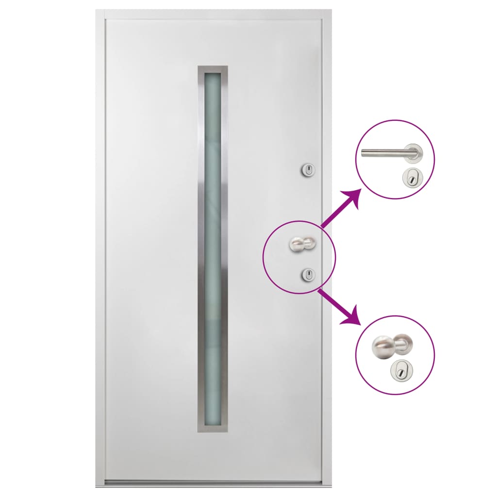 Berkfield Aluminium Front Door White 110x207.5 cm