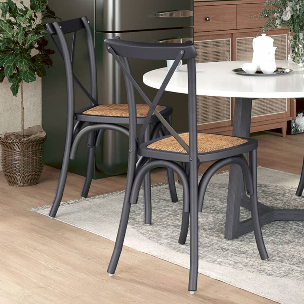 Berkfield Cross Chairs 2 pcs Solid Beech Wood