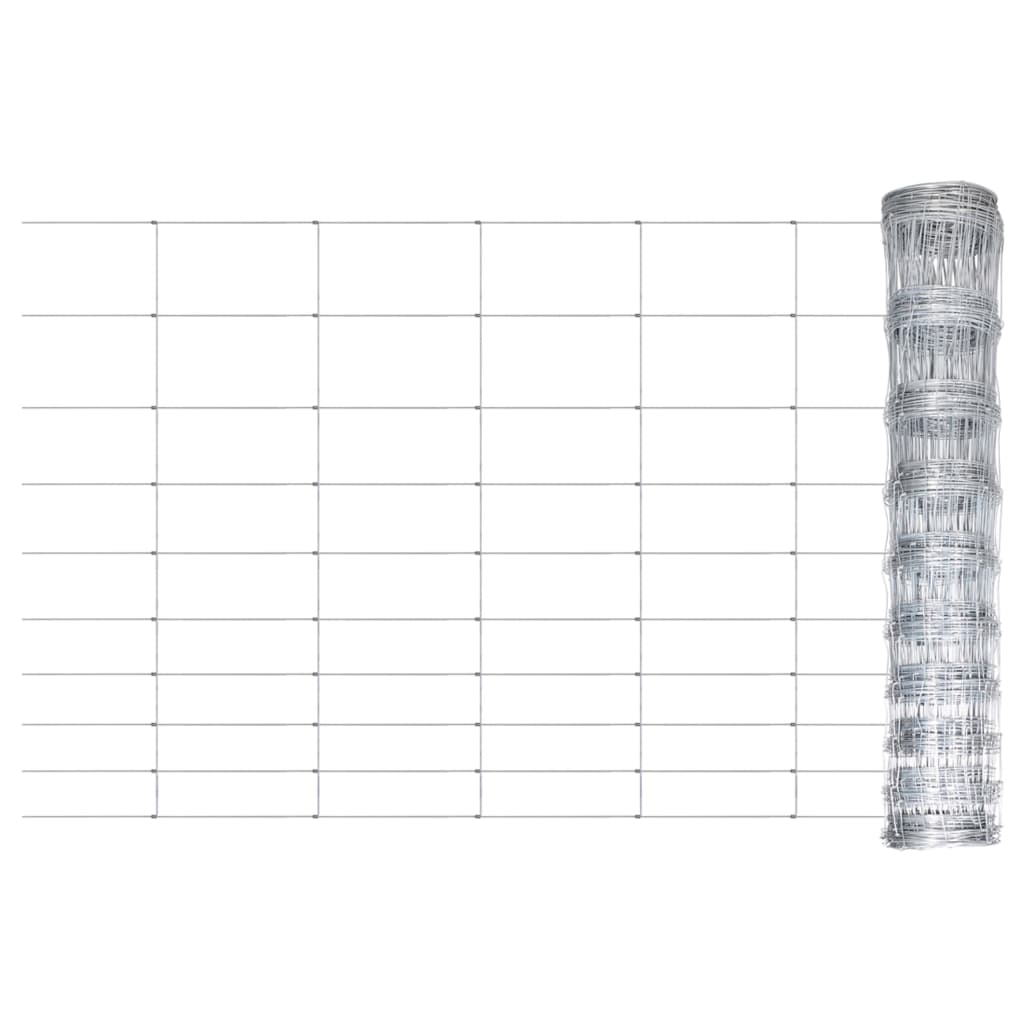 Berkfield Garden Fence Galvanised Steel Silver 50x1.2 m
