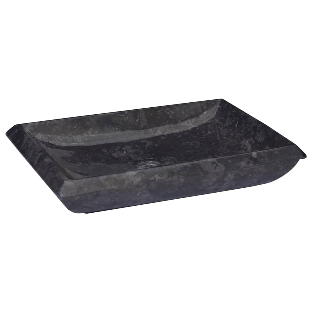 Berkfield Sink Black 50x35x10 cm Marble