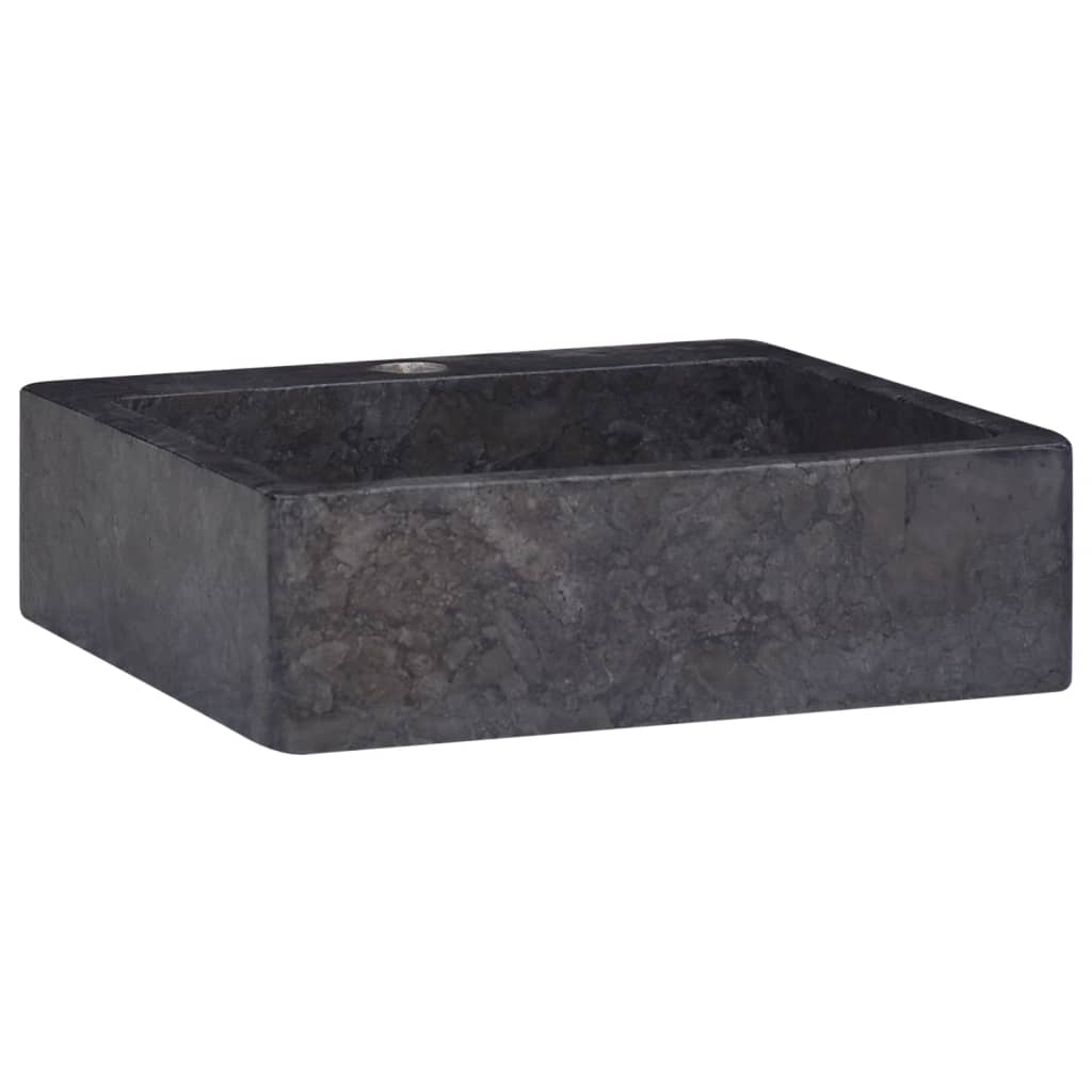 Berkfield Sink Black 40x40x12 cm Marble