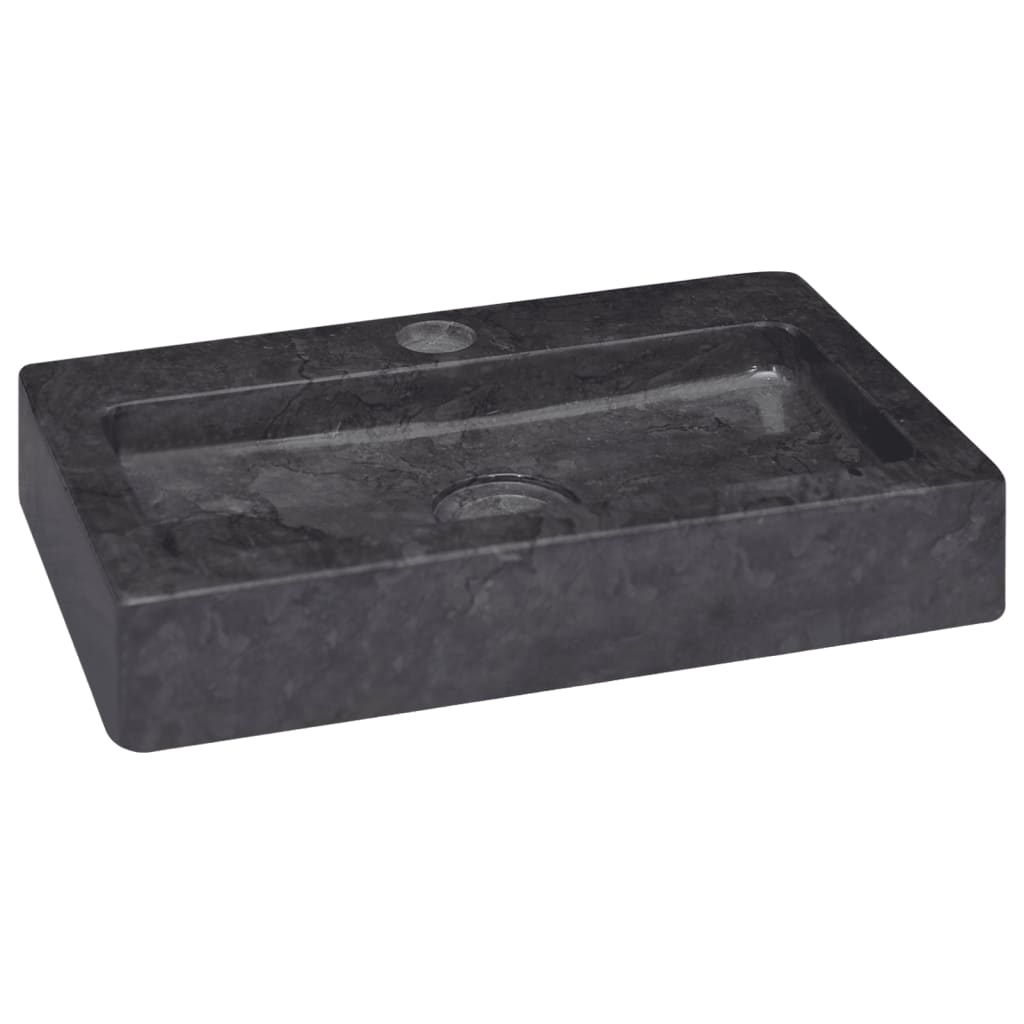 Berkfield Sink Black 38x24x6.5 cm Marble