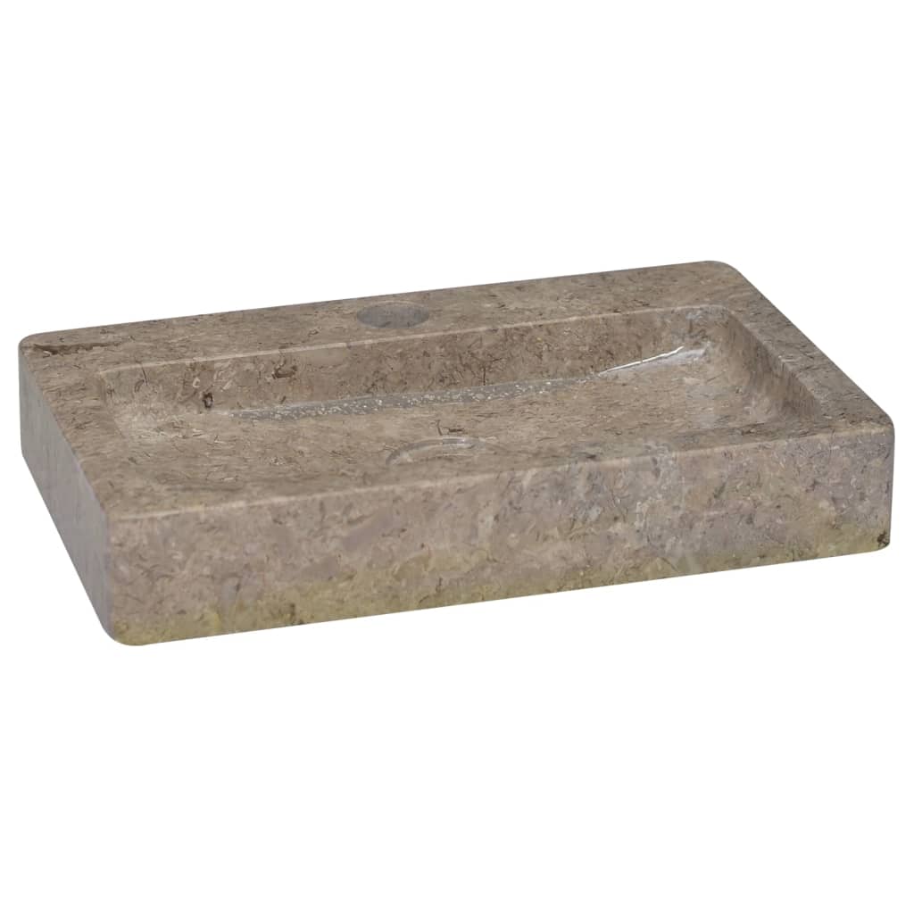 Berkfield Sink Grey 38x24x6.5 cm Marble