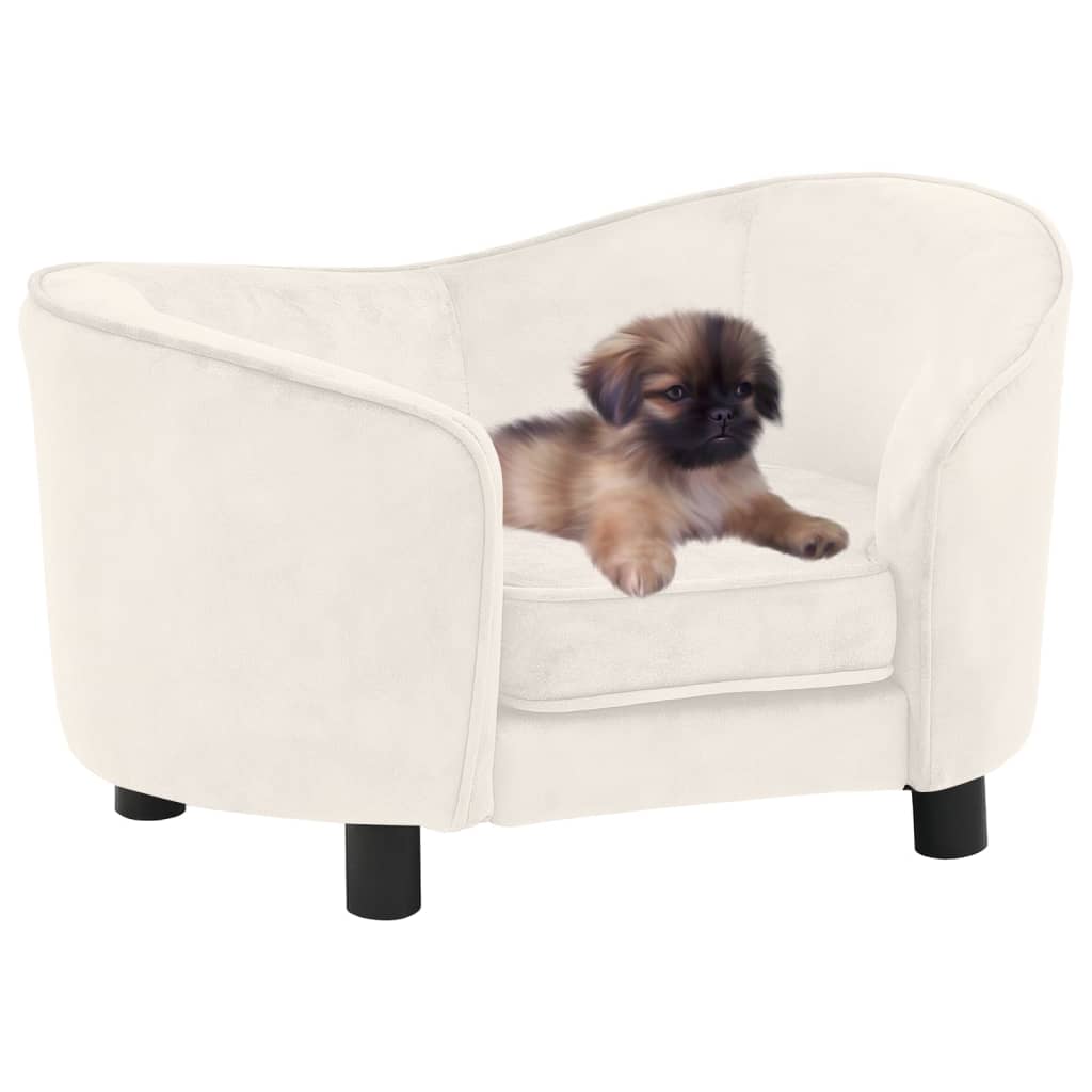 Berkfield Dog Sofa Cream 69x49x40 cm Plush