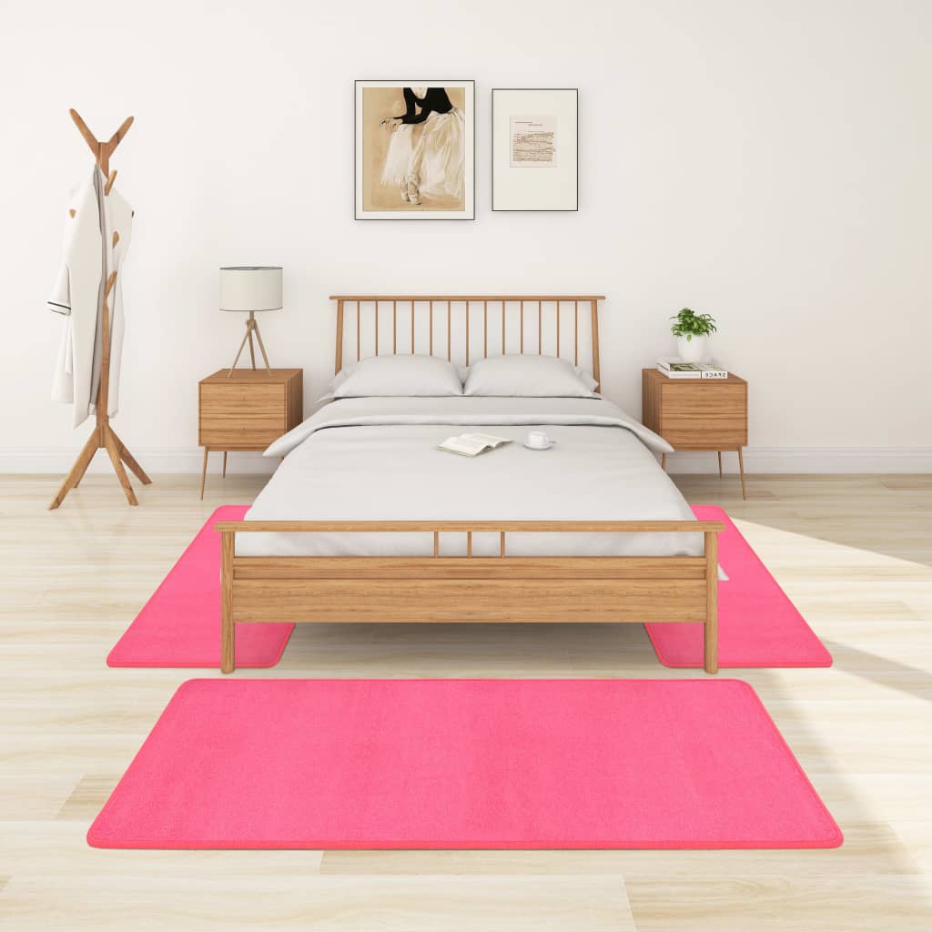 Berkfield Bed Carpets Shaggy High Pile 3 pcs Pink
