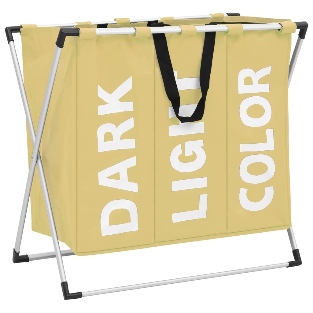 Berkfield 3-Section Laundry Sorter Cream