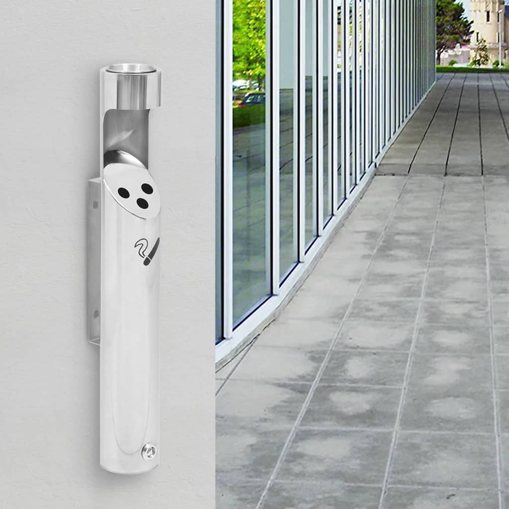 Berkfield Wall Mounted Ashtray Stainless Steel