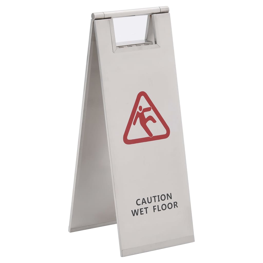 Berkfield Folding Wet Floor Sign Stainless Steel