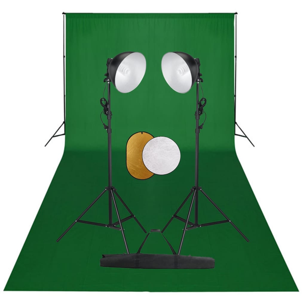 Berkfield Photo Studio Kit with Lights. Backdrop and Reflector