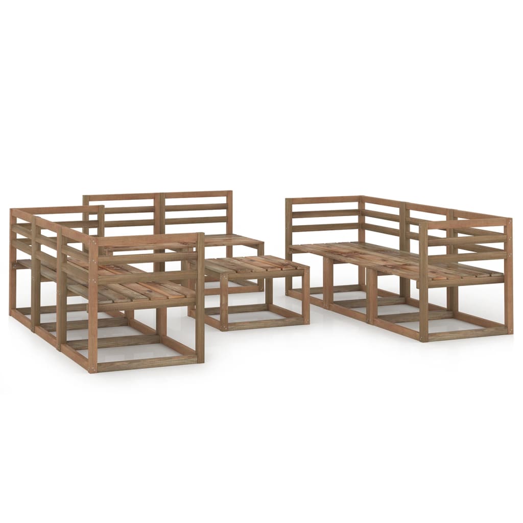Berkfield 9 Piece Garden Lounge Set Brown Impregnated Pinewood