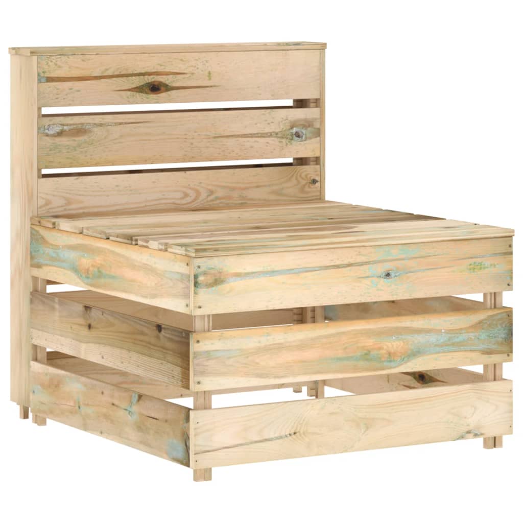 Berkfield Garden Pallet Middle Sofa Impregnated Pinewood