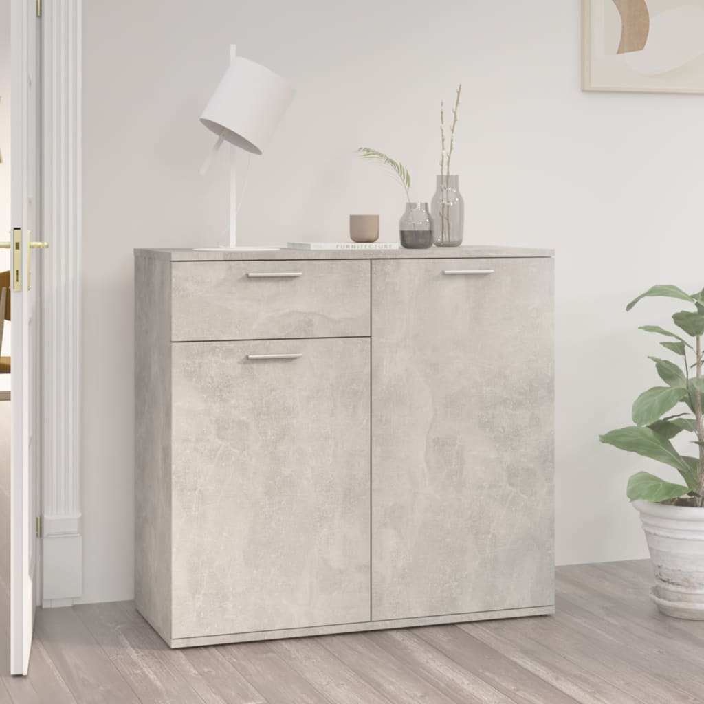 Berkfield Sideboard Concrete Grey 80x36x75 cm Engineered Wood