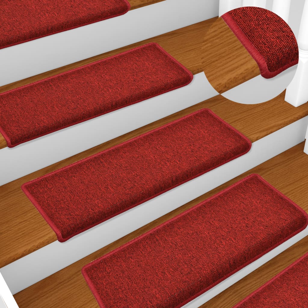 Berkfield Stair Mats 5 pcs 65x21x4 cm Red