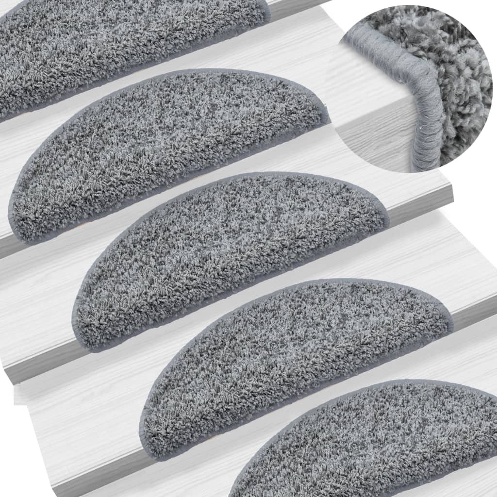 Berkfield Stair Mats 10 pcs 56x17x3 cm Grey