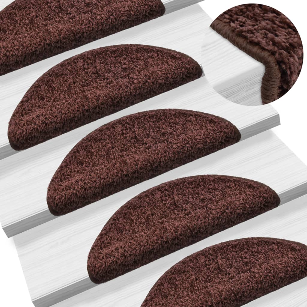 Berkfield Stair Mats 5 pcs 56x17x3 cm Brown