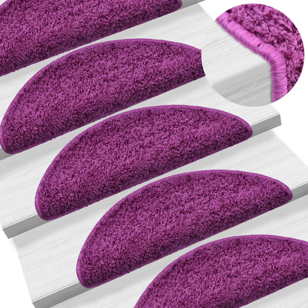 Berkfield Stair Mats 5 pcs 65x21x4 cm Violet