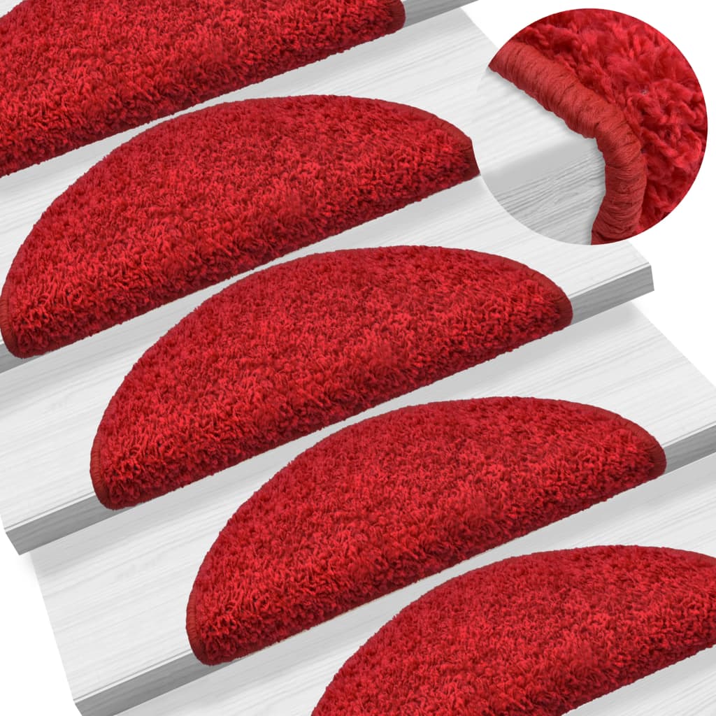 Berkfield Stair Mats 10 pcs 65x21x4 cm Red
