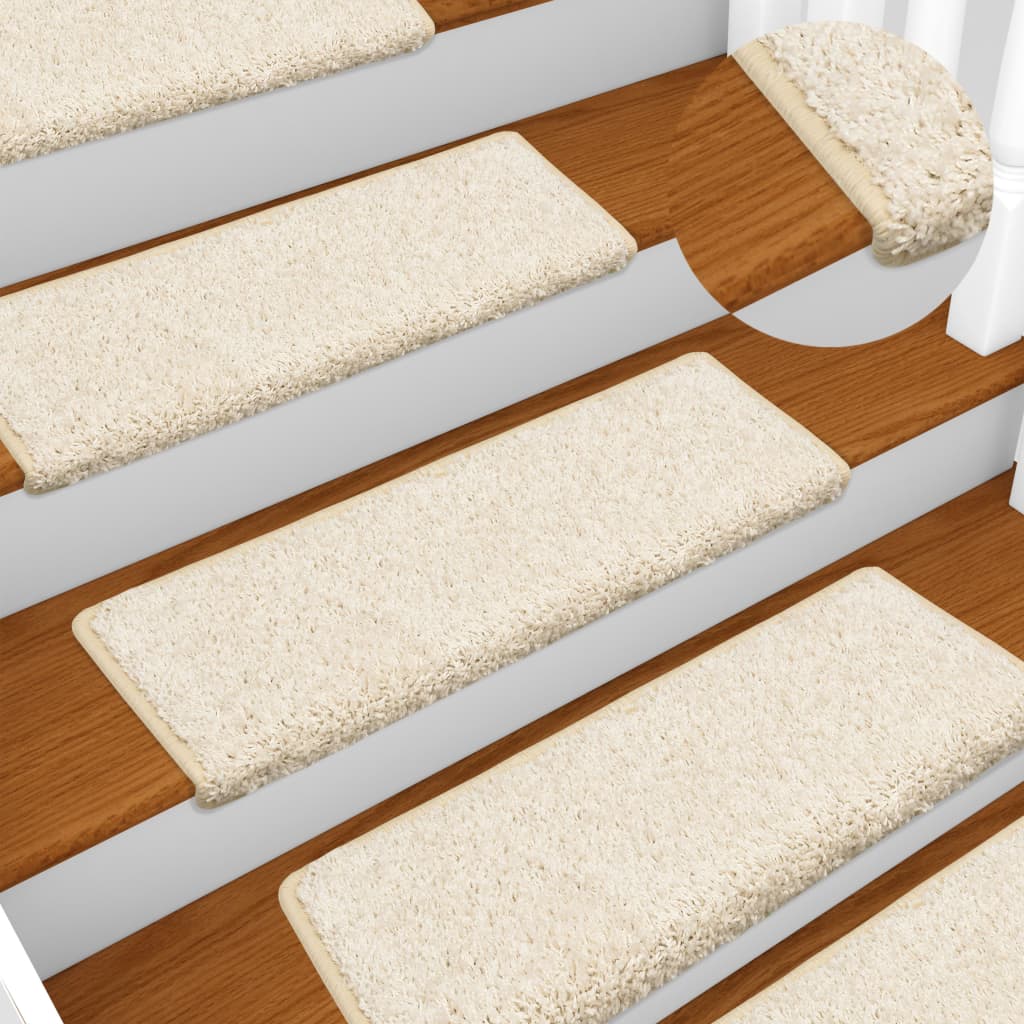 Berkfield Stair Mats 5 pcs 65x21x4 cm White