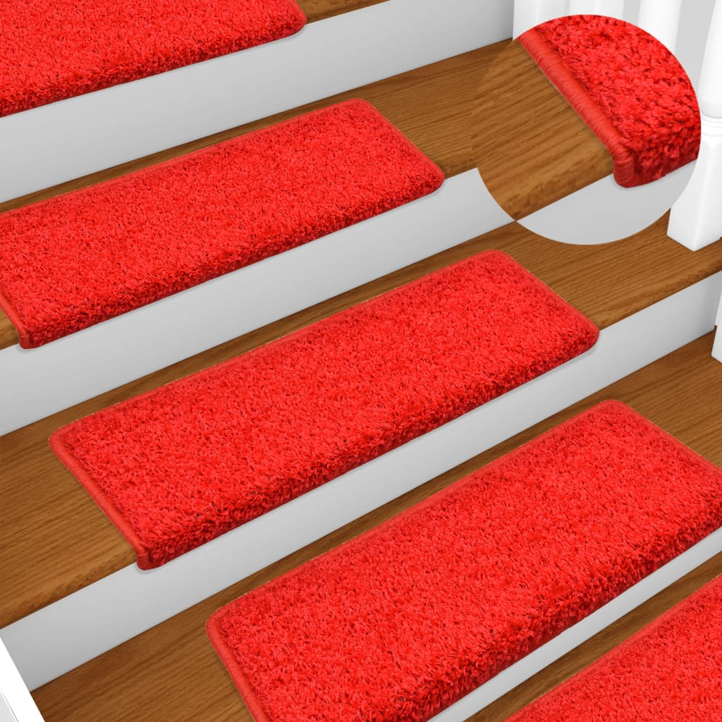 Berkfield Stair Mats 5 pcs 65x21x4 cm Red