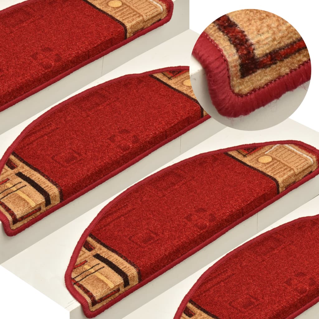 Berkfield Stair Mats Self-adhesive 5 pcs 65x21x4 cm Red
