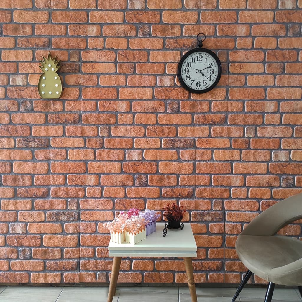 Berkfield 3D Wall Panels with Terracotta Brick Design 10 pcs EPS