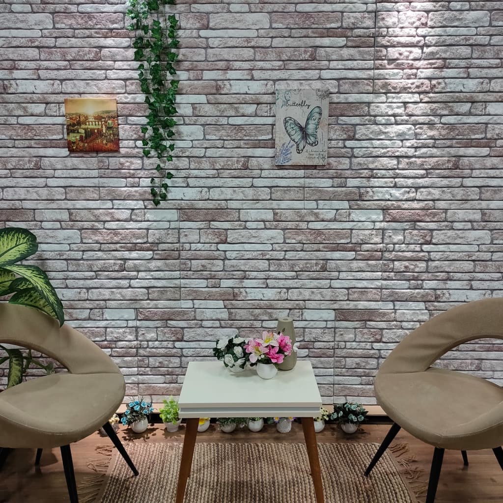 Berkfield 3D Wall Panels with Dark Grey Brick Design 10 pcs EPS