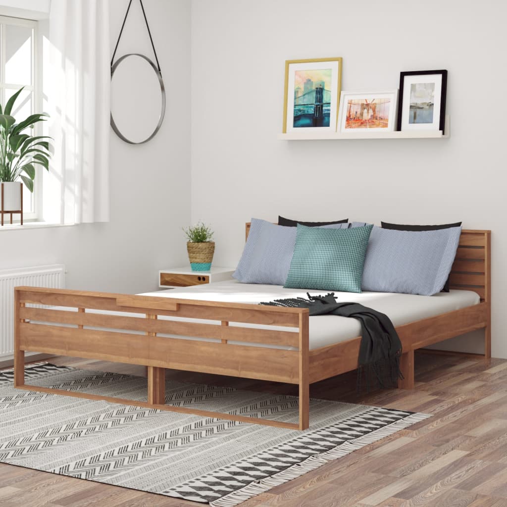 Berkfield Bed Frame Solid Teak Wood 160x200 cm