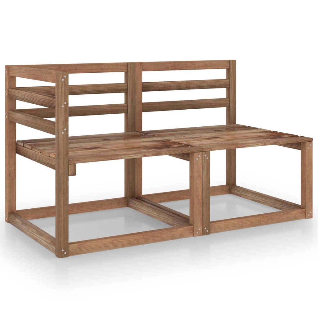 Berkfield 2 Piece Garden Lounge Set Brown Impregnated Pinewood