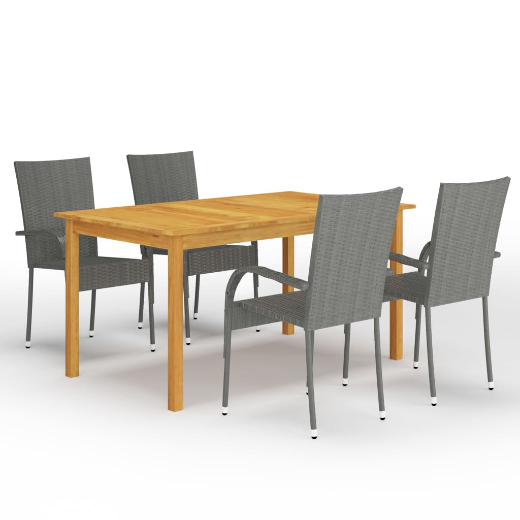 Berkfield 5 Piece Garden Dining Set Grey