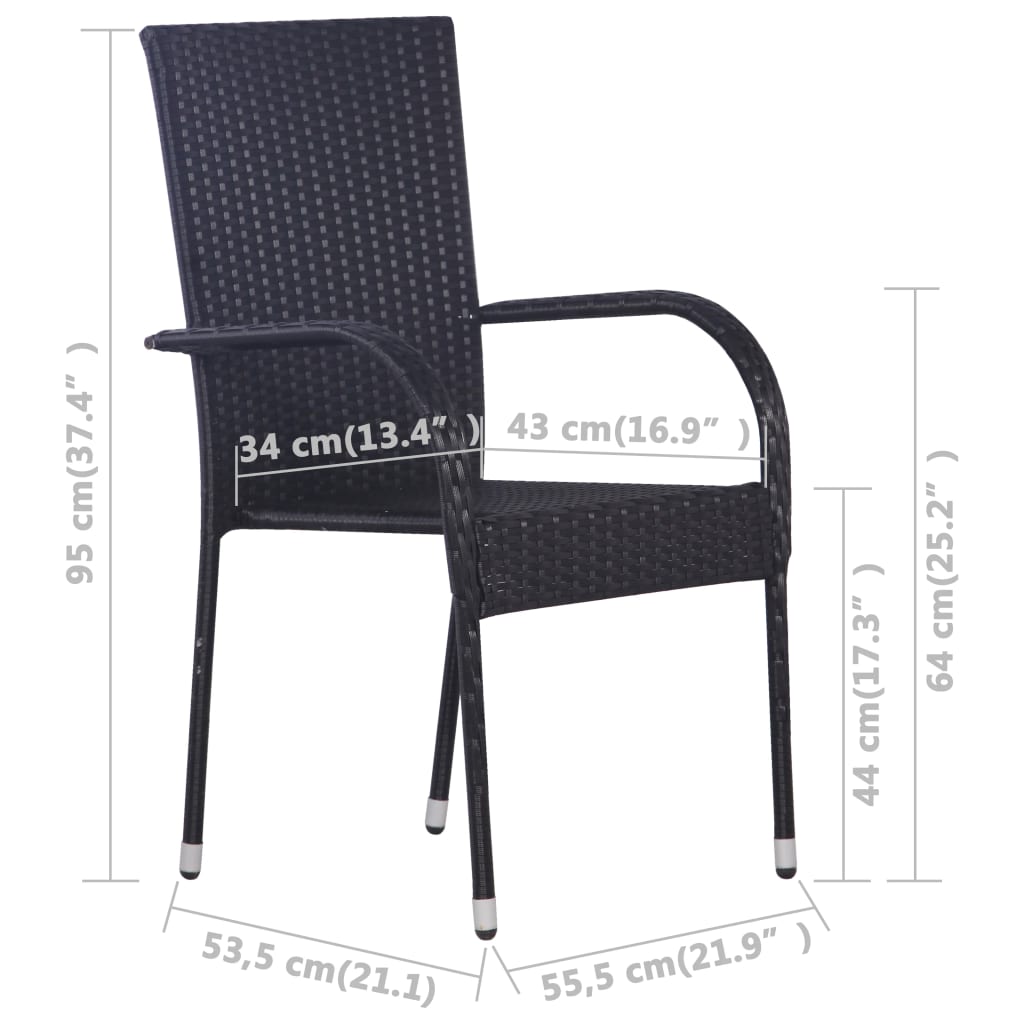 Berkfield 7 Piece Garden Dining Set Black