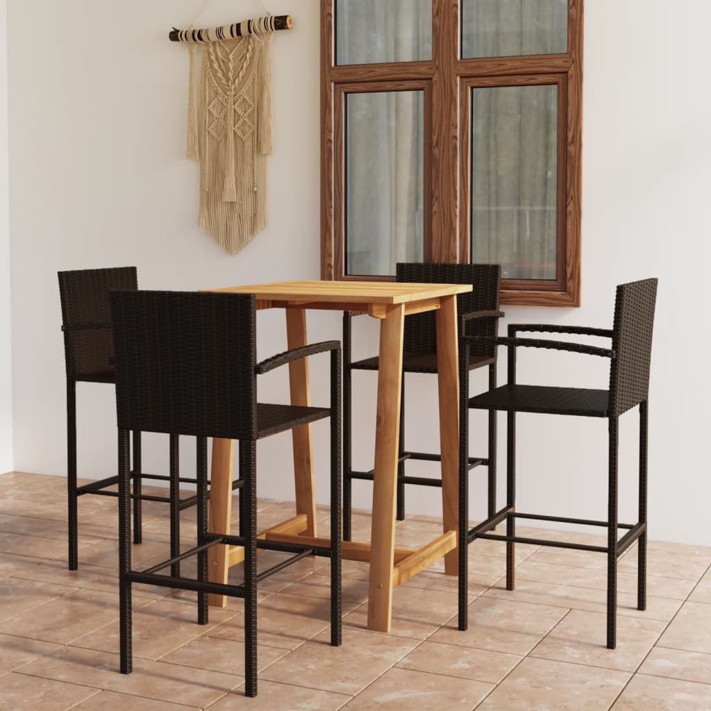 Berkfield 5 Piece Garden Bar Set Brown