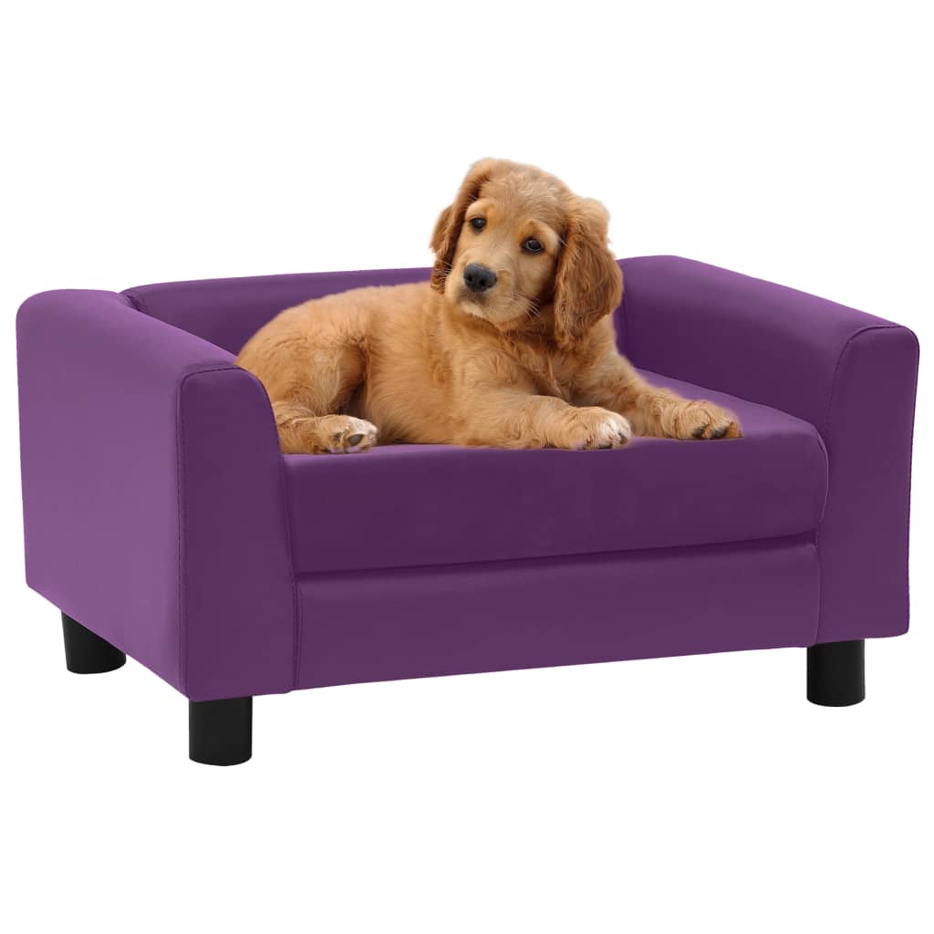 Berkfield Dog Sofa Foam Cushion Burgundy 60x43x30 cm Plush&Faux Leather