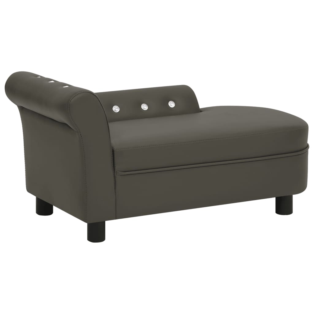 Berkfield Dog Sofa Dark Grey 83x45x42 cm Faux Leather
