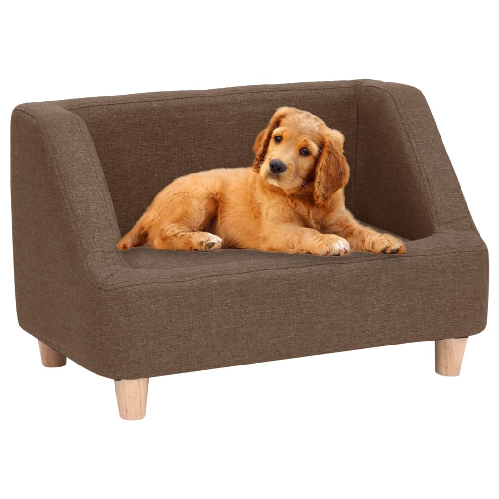 Berkfield Dog Sofa Brown 60x37x39 cm Linen
