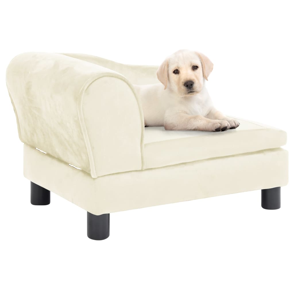 Berkfield Dog Sofa Cream 57x34x36 cm Plush